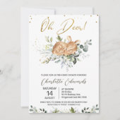 Invitation Baby shower Foliage Green Oh Deer (Devant)