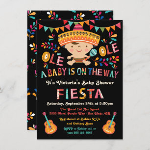 Invitation Baby shower Folk Art Mexicain Fiesta