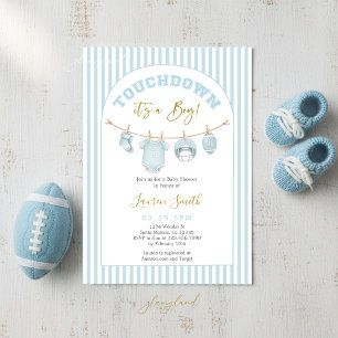 Invitation Baby-shower foot pour garçon