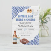 Invitation Baby-Shower Footballeur Bleu (Debout devant)