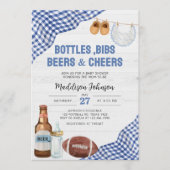 Invitation Baby-Shower Footballeur Bleu (Devant)