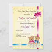 Invitation baby shower for TWINS (Devant)