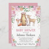 Invitation Baby shower forestier (Devant / Derrière)