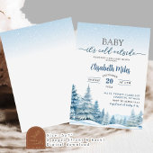 Invitation Baby shower forestier Blue Cold Winter