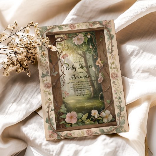 Invitation Baby shower forestier Boho Woodland