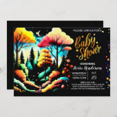 Invitation Baby shower forestier chic (Devant / Derrière)