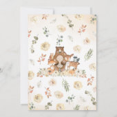 Invitation Baby shower forestier d'automne (Dos)