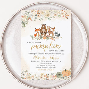 Invitation Baby shower forestier d'automne