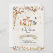 Invitation Baby shower forestier d'automne (Devant)