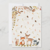 Invitation Baby shower forestier d'automne (Dos)