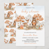 Invitation Baby shower forestier d'automne neutre pour les ho (Devant / Derrière)