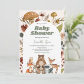 Invitation Baby shower forestier d'automne neutre pour les ho (Debout devant)