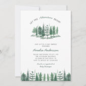 Invitation Baby shower forestier d'aventure Pin d'hiver (Devant)