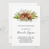 Invitation Baby shower forestier de cerfs (Devant / Derrière)
