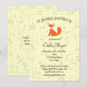Invitation Baby shower forestier de Fox (Devant / Derrière)