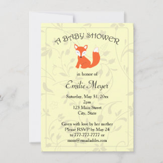 Invitation Baby shower forestier de Fox