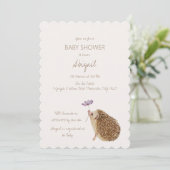 Invitation Baby shower forestier de Hérisson (Debout devant)