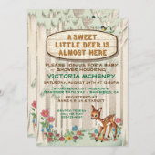 Invitation Baby shower forestier de la forêt de cerfs-bébés (Devant / Derrière)