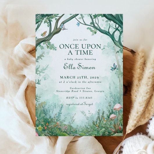 Invitation Baby shower forestier de la forêt d'Enchanted Fair