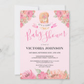 Invitation Baby shower forestier d'écureuil floral de Boho do (Devant)