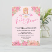 Invitation Baby shower forestier d'écureuil floral de Boho do (Debout devant)