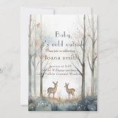 Invitation Baby shower forestier d'hiver (Devant)