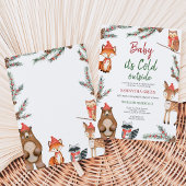Invitation Baby shower forestier d'hiver
