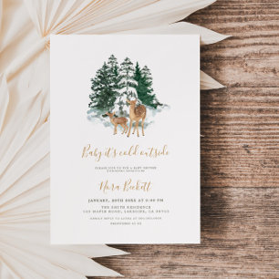 Invitation Baby shower forestier d'hiver