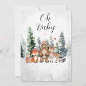 Invitation Baby shower forestier d'hiver (Dos)