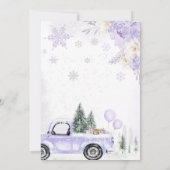 Invitation Baby shower forestier d'hiver violet (Dos)