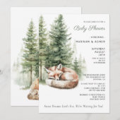Invitation Baby shower forestier du petit Rascal Raccoon (Devant / Derrière)