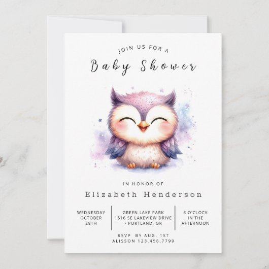 Invitation Baby shower forestier en ligne (Devant)