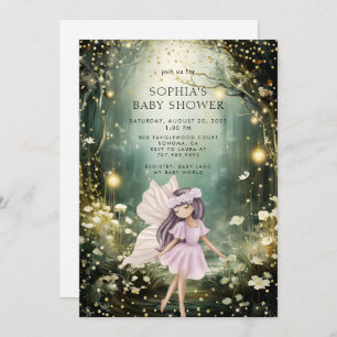 Invitation Baby shower forestier enchaîné de fées