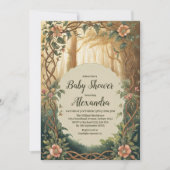 Invitation Baby shower forestier enchanté (Devant)