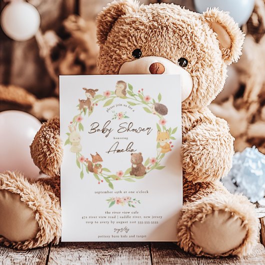 Invitation Baby shower forestier enchanté
