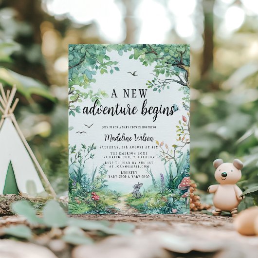 Invitation Baby shower forestier enchanté