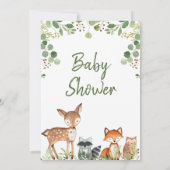 Invitation Baby shower forestier Eucalyptus neutre pour les f (Dos)