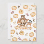 Invitation Baby shower forestier floral automne (Dos)