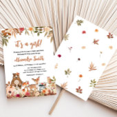 Invitation Baby shower forestier Floral Fall