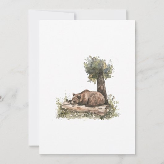 Invitation Baby shower forestier moderne Animaux forestiers (Dos)