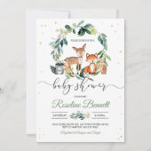 Invitation Baby shower forestier neutre pour les femmes (Devant)
