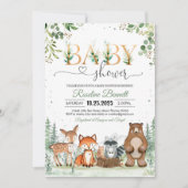 Invitation Baby shower forestier neutre pour les femmes (Devant)