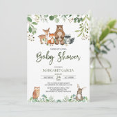 Invitation Baby shower forestier neutre pour les femmes (Debout devant)
