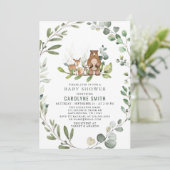 Invitation Baby shower forestier neutre pour les femmes (Debout devant)