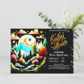 Invitation Baby shower forestier numérique (Debout devant)