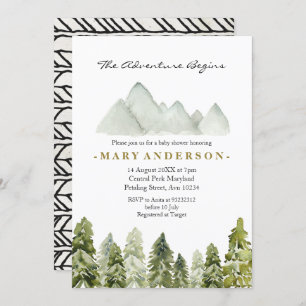Invitation baby shower forestier Rustic Boho