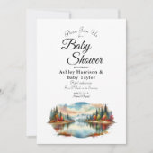 Invitation Baby shower forestier Rustique Lakeside d'automne (Devant)