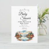 Invitation Baby shower forestier Rustique Lakeside d'automne (Debout devant)