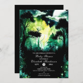 Invitation Baby shower forestier simple (Devant / Derrière)