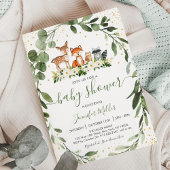 Invitation Baby shower forestier Végétation Forêt Animaux